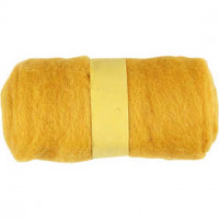 Kardierte Wolle, Gelb, 100g [HOB-451770]