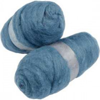 Wolle, kardiert, Himmelblau, 2x100g [HOB-45185]