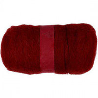 Wolle, kardiert, Feuerrot, 100g [HOB-451870]