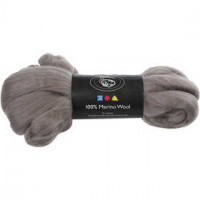 Merinowolle,  21 Micron, Naturgrau, Südafrika, 100g [HOB-46051]