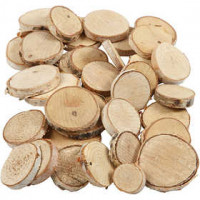 Holz Mix, D: 25-45 mm, Stärke: 7 mm, 600g, ca. 140 Stck [HOB-502210]
