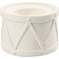 Kerzenständer, H 6,6 cm, D: 9,3 cm, Weiß, 2Stck., Lochgröße 2,2+4 cm [HOB-50575]