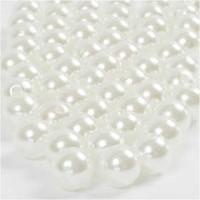 Perle aus Kunststoff, Größe 10 mm, Lochgröße 1,2 mm, Perlmutt, rund, 54g, 130 Stck [HOB-51082]