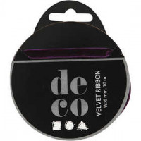 Samtband, B 6 mm, Dunkellila, 10m [HOB-51308]