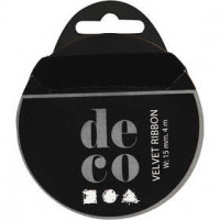 Samtband, B 15 mm, Schwarz, 4m [HOB-51314]