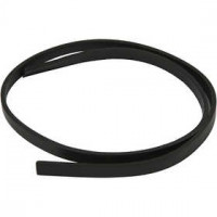 Lederband-Imitat, B 10 mm, Stärke: 3 mm, Schwarz, 1m [HOB-51493]