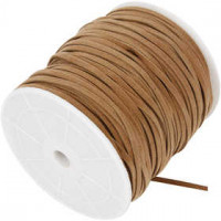 Kunstwildlederband,  3 mm, Hellbraun, 100m [HOB-51521]
