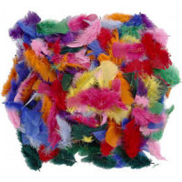 Flauschfedern, Größe 7-8 cm, Sortierte Farben, 50g [HOB-51661]