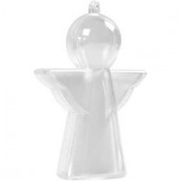 Deko-Engel zum Aufhängen, H 10 cm, Transparent, 4Stck. [HOB-52157]