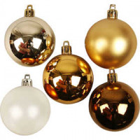 Weihnachtsbaumkugeln, D: 6 cm, Goldtöne, 20Stck. [HOB-52158]