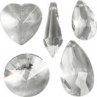 Prismen, Größe 30-40 mm, Lochgröße 1,2 mm, Glänzend transparent, 5sort. [HOB-523941]