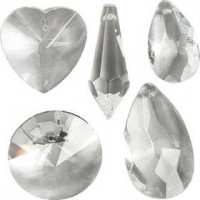 Prismen, Größe 30-40 mm, Lochgröße 1,2 mm, Glänzend transparent, 30sort. [HOB-52394]