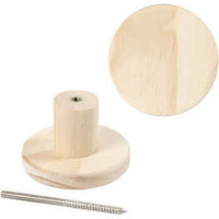 Garderobe, Runde Platte, D: 7 cm, Tiefe 4,5 cm, Kiefernholz, 1Stck [HOB-54405]
