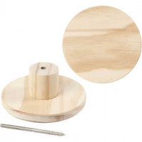 Garderobe, Runde Platte, D: 11 cm, Tiefe 4,5 cm, Kiefernholz, 1Stck [HOB-54406]