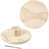 Garderobe, Runde Platte, D: 15 cm, Tiefe 4,5 cm, Kiefernholz, 1Stck [HOB-54407]