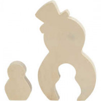 2in1 - Holzfigur, Schneemänner, H 7,7+20 cm, B 5,3+11,3 cm, Sperrholz, 1Set, Tiefe 2 cm [HOB-56134]