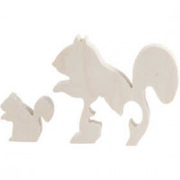 2in1 - Holzfigur, Eichhörnchen, H 3,5+8,5 cm, B 4,2+10 cm, Sperrholz, 1Set, Tiefe 1,2 cm [HOB-56153]