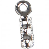 Bandendstück, D: 1 mm, L 8 mm, Versilbert, 200Stck. [HOB-601901]