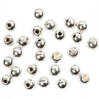 Endkugeln für Memory-Draht,  3 mm, Lochgröße 1 mm, Versilbert, 20Stck. [HOB-60280]