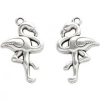 Schmuckanhänger, H 30 mm, B 18 mm, Versilbert, 2Stck., Lochgröße 2 mm [HOB-61177]