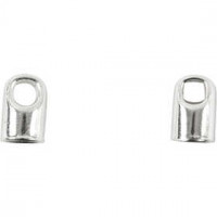 Endkappen, D: 4,5 mm, L 7 mm, Versilbert, 50Stck. [HOB-61304]