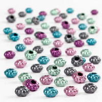 Kunststoffperlen-Mix, D: 6 mm, Lochgröße 2 mm, 200g [HOB-61716]