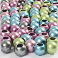Pony-Perlen, D: 10 mm, Lochgröße 4 mm, 60 g , 125ml, ca. 145 Stck [HOB-617180]