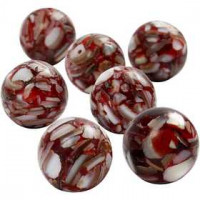 Muschel-Perlen, D: 13 mm, Lochgröße 1,5 mm, 26 Stck., Rot [HOB-63181]