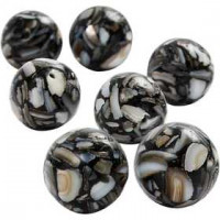Muschel-Perlen, D: 13 mm, Lochgröße 1,5 mm, 26 Stck., Schwarz [HOB-63182]