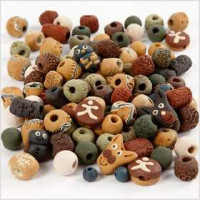Keramikperlen, Größe 7-18 mm, Lochgröße 2-4 mm, Sortierte Farben, 300g [HOB-63569]