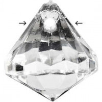 Prisma aus Acryl, Größe 17x16 mm, Lochgröße 1,2 mm, Glänzend transparent, 43Stck. [HOB-636880]