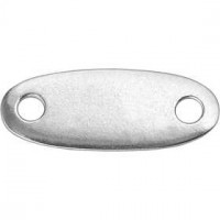 Metal Tag, size 12x33 mm, thickness 1.13 mm, 2 pcs, tin [HOB-67541]