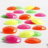 Cabochons - Sortiment, D: 14 mm, Stärke: 4 mm, 300 Stck., Neonfarben [HOB-68012]