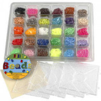 Bügelperlen, Größe 5x5 mm, Größe 5x5 mm, 7500 sort., Standard-Farben [HOB-75299]