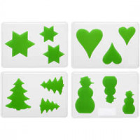 Dekorative Formen, Größe 6+8+10 cm, Außenmaße 14,9x22 cm, Weihnachen, 4sort., Tiefe 9 mm [HOB-78639]