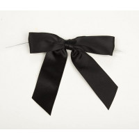 Black Pre-tied Bow 2.2cm (100 Pieces) [BOW7BL]