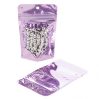 Standbodenbeutel Transparent/Lavender 7,9x5,1x13cm | 28 Gramm (100 Stück) [ZBGB1LV]