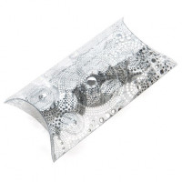 Kissenschachteln Hot Foil Druck Silber 10x4x17cm (25 Stück) [FS204]