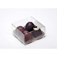 Klarsichtschachteln für Pralinen 7x3,7x7cm Lebensmittelecht (25 Stück) [FPB227]