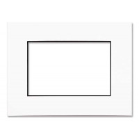 Fertig-Passepartouts Weiß/Schwarz 6,7x11,8cm Ausschnitt - äußere Größe 12,7x17,8cm (10 Stück) [MS20202]