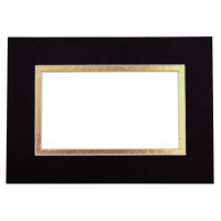 Fertig-Passepartouts Schwarz/Gold 12,7x17,8cm doppelte Dicke mit 6,7x11,8cm Ausschnitt (10 Stück) [MD20178]