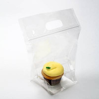 Polytragetaschen für 1 Cupcake 20,3x10,3x22,9cm mit Druckverschluss (100 Stück) [CZHB4]