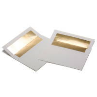 Umschläge Weiß mit Gold gefüttert 18,4x13,3cm (50 Stück) [E400]