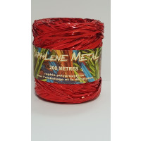 Kräuselband Raffia Metal Rot 200 meter (1 Rolle) [HV-RAM200R]
