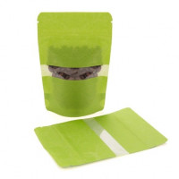 Standbodenbeutel Reispapier Grün 10x6x15cm | 57 Gramm (100 Stück) [ZBGR2GR]