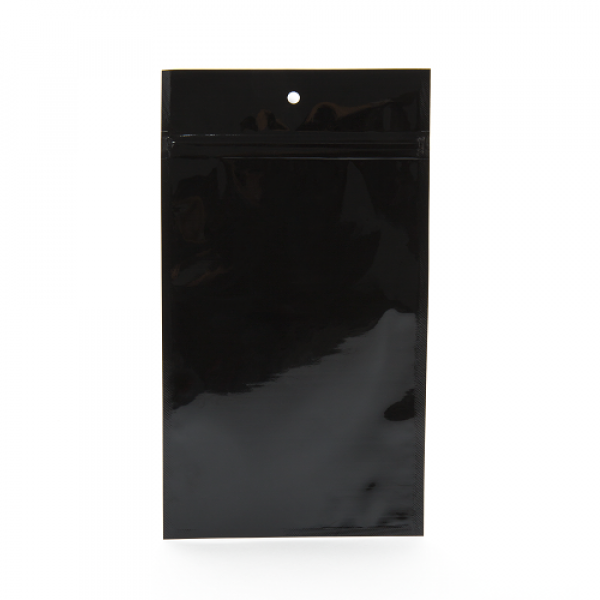 Schwarz Metalissierte Griffbeutel aus Barrierefolie 10,2 x 16,5 cm (100 Stück) [HZBB5MB]
